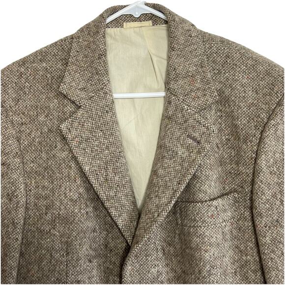 Brunello Cucinelli Men’s 100% Wool Herringbone Tan Overcoat Size 48 Mid Length - Picture 4 of 10